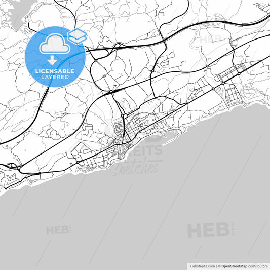 Layered PDF map of Villajoyosa, Alacant, Spain