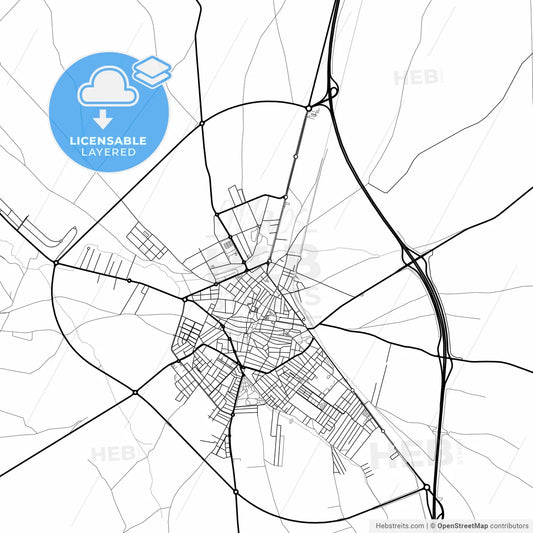 Layered PDF map of Almendralejo, Badajoz, Spain