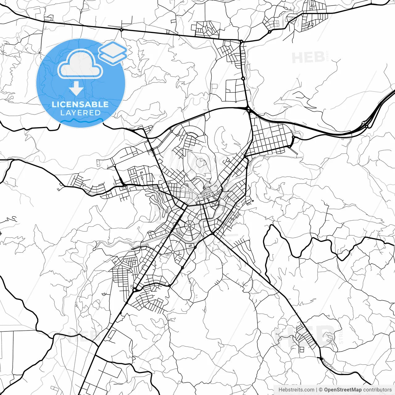 Layered PDF map of Olot, Girona, Spain