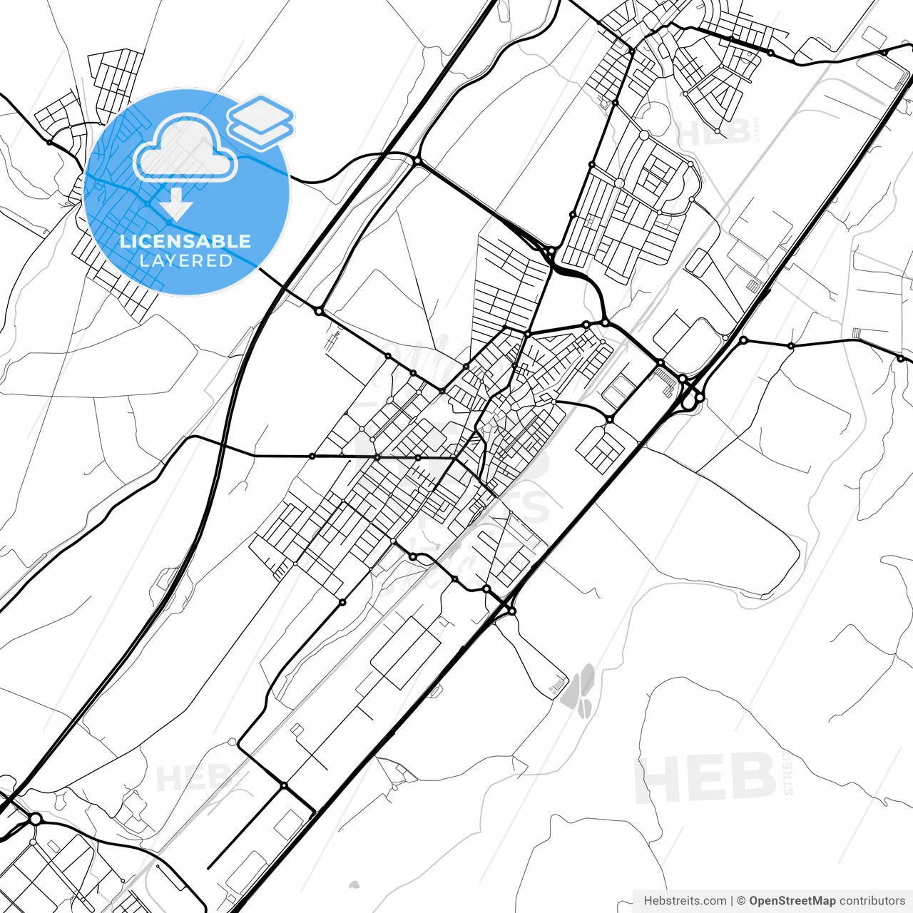 Layered PDF map of Azuqueca de Henares, Guadalajara, Spain