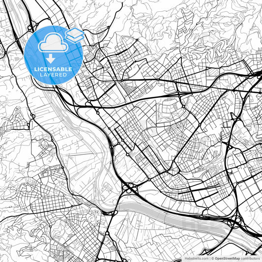 Layered PDF map of Sant Joan Despí, Barcelona, Spain