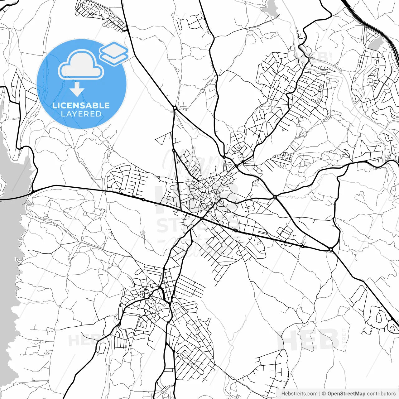 Layered PDF map of Galapagar, Madrid, Spain