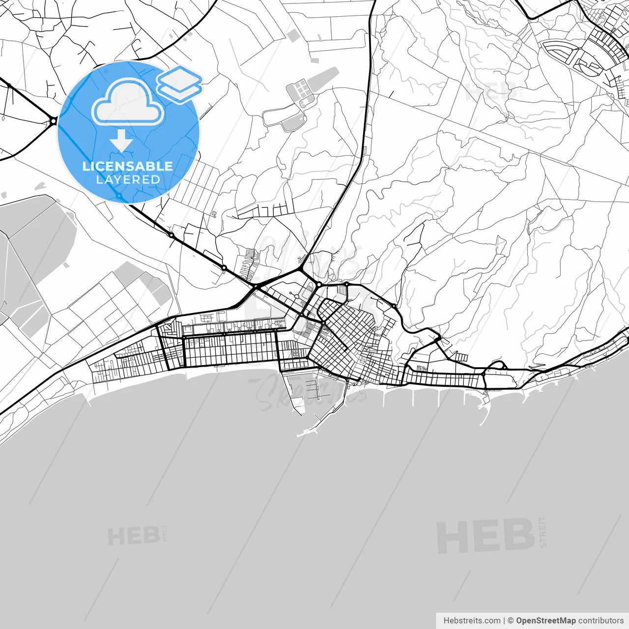 Layered PDF map of Santa Pola, Alicante, Spain