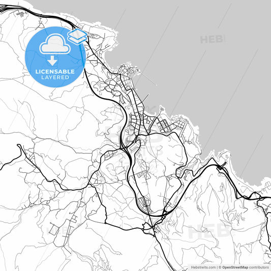 Layered PDF map of Castro-Urdiales, Cantabria, Spain