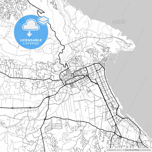 Layered PDF map of Javea, Alicante, Spain