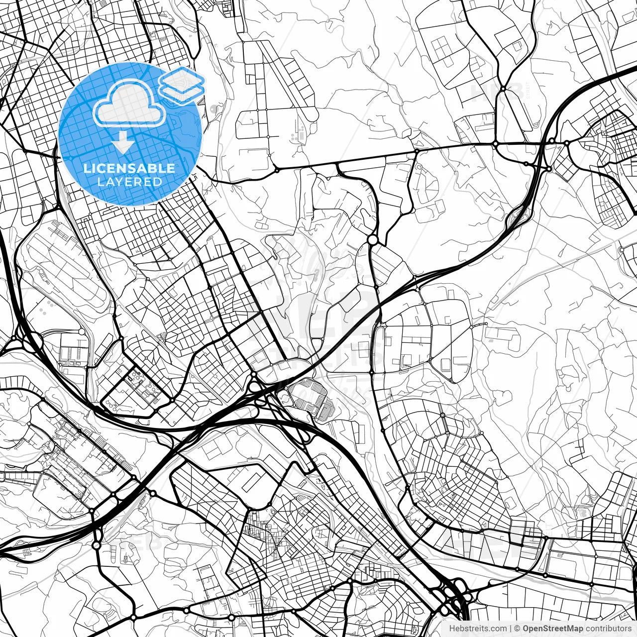 Layered PDF map of Barberà del Vallès, Barcelona, Spain