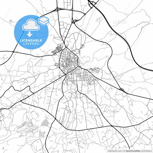 Layered PDF map of Hellín, Albacete, Spain