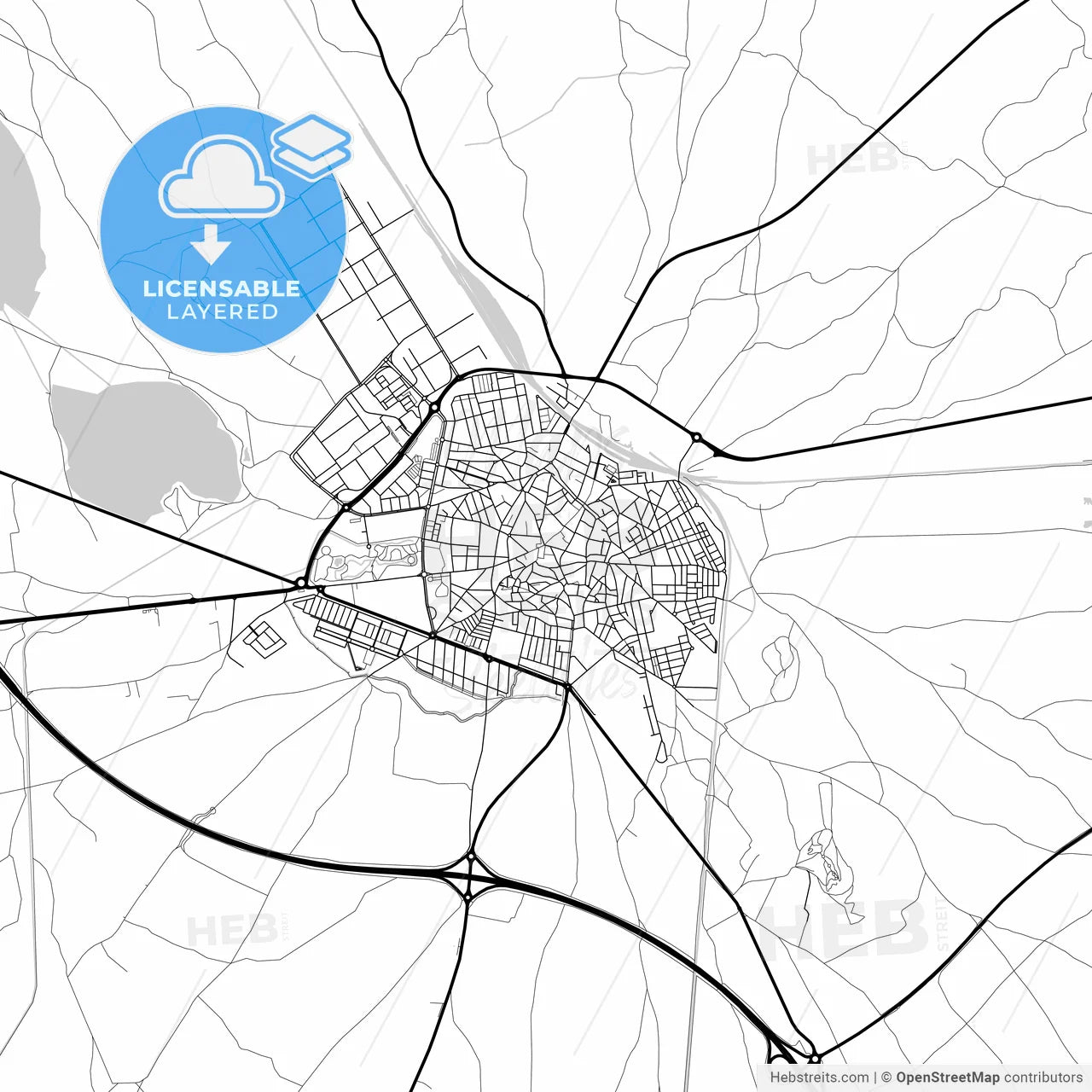 Layered PDF map of Alcázar de San Juan, Ciudad Real, Spain