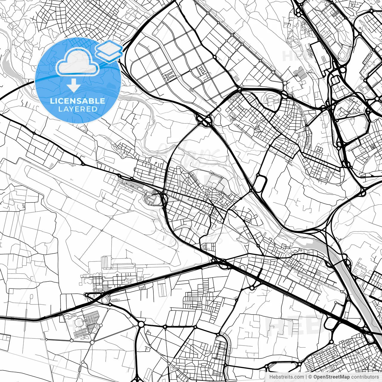 Layered PDF map of Manises, València, Spain