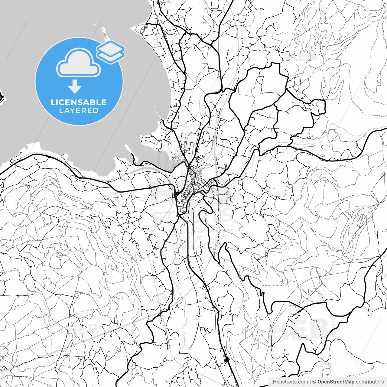 Layered PDF map of Redondela, Pontevedra, Spain