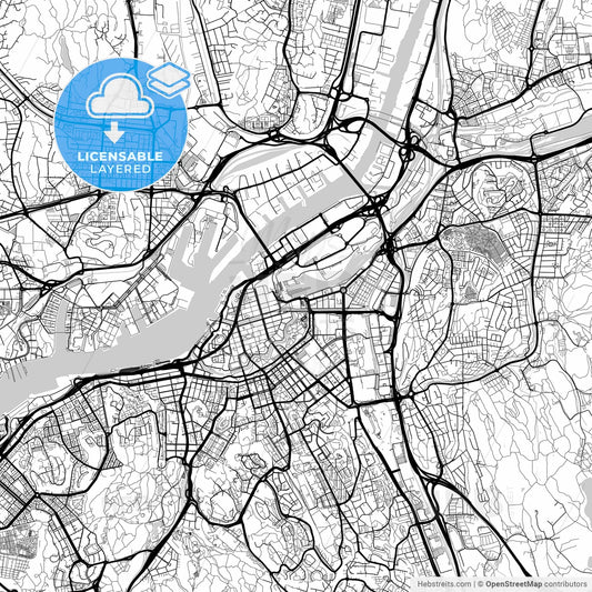 Layered PDF map of Gothenburg, Sweden