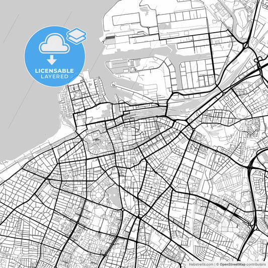 Layered PDF map of Malmö, Sweden
