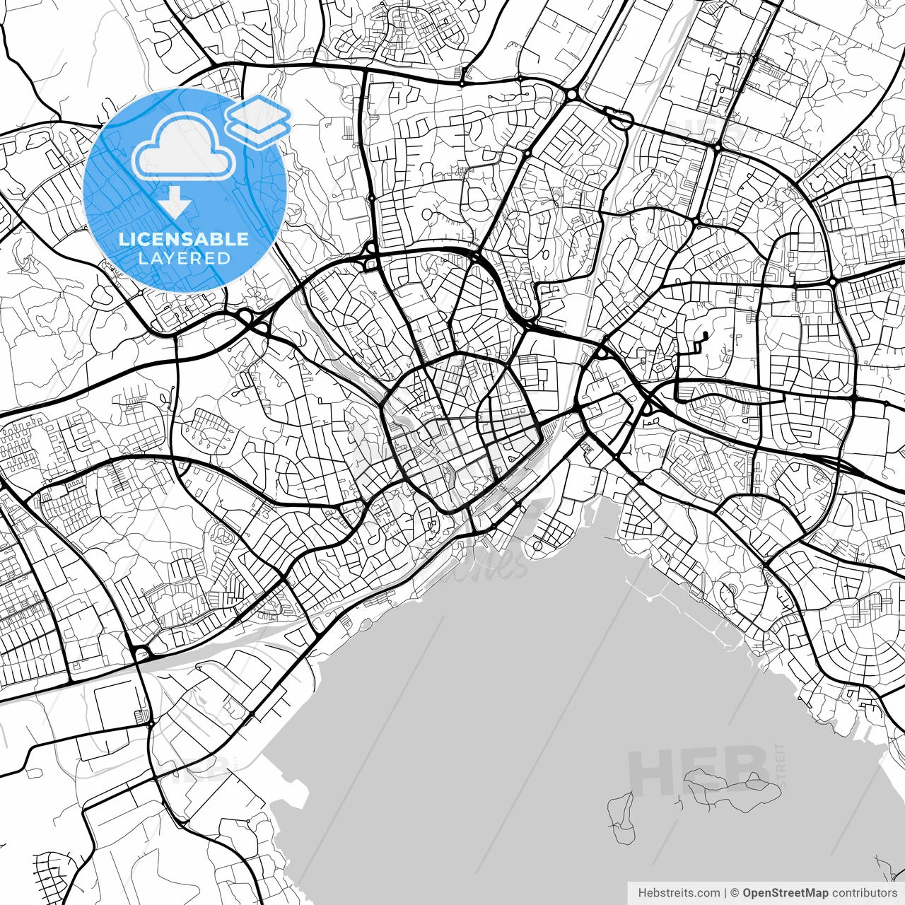 Layered PDF map of Västerås, Sweden