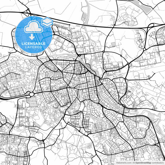 Layered PDF map of Linköping, Sweden