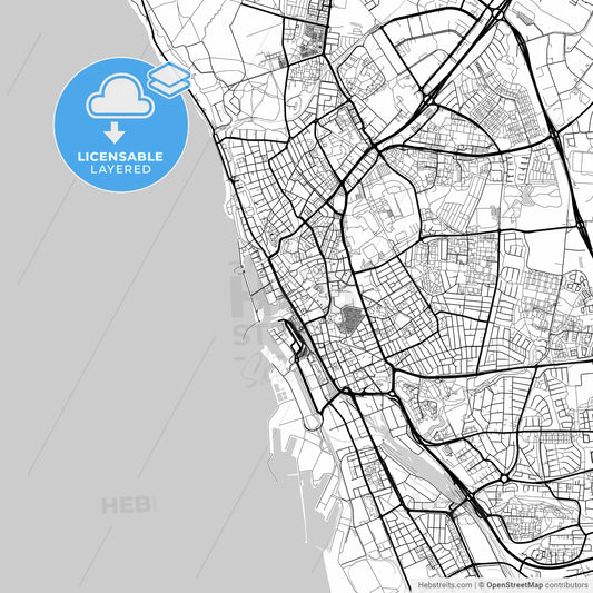 Layered PDF map of Helsingborg, Sweden