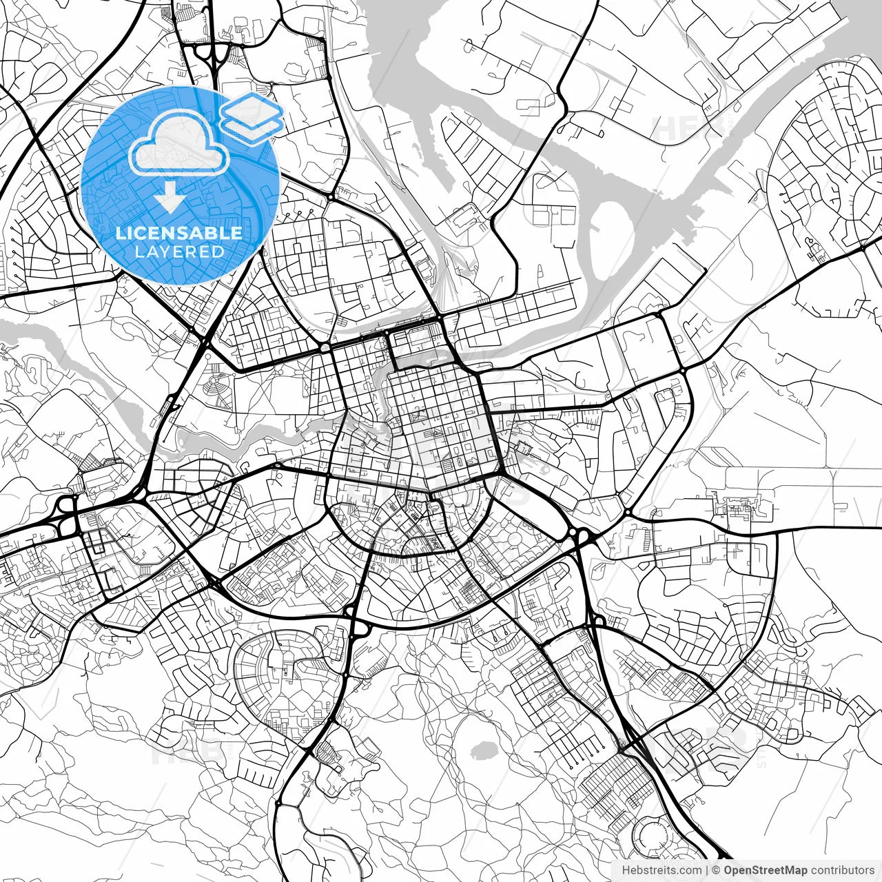 Layered PDF map of Norrköping, Sweden