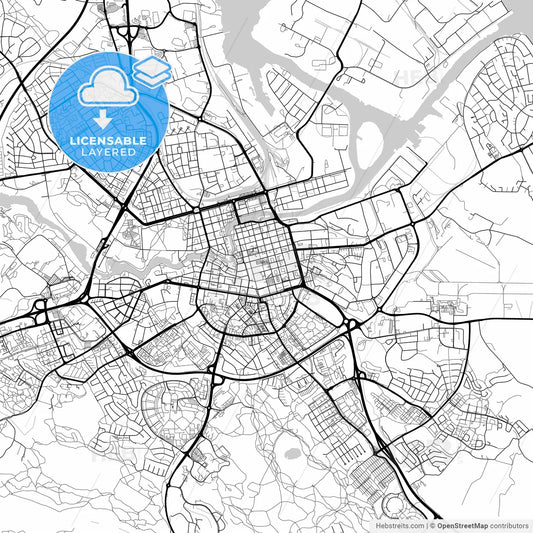 Layered PDF map of Norrköping, Sweden