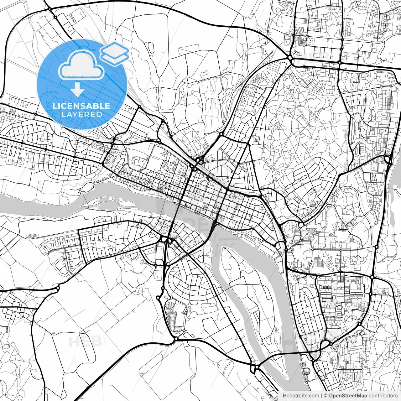Layered PDF map of Umeå, Sweden