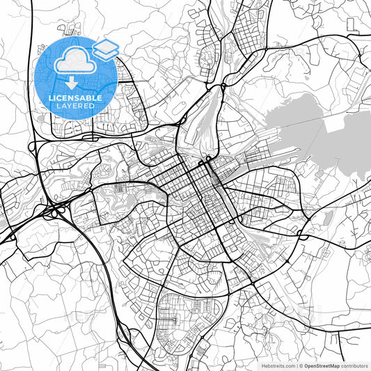 Layered PDF map of Gävle, Sweden