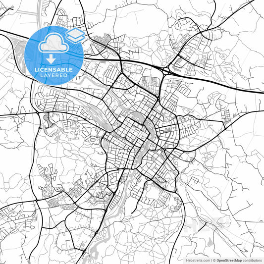 Layered PDF map of Eskilstuna, Sweden