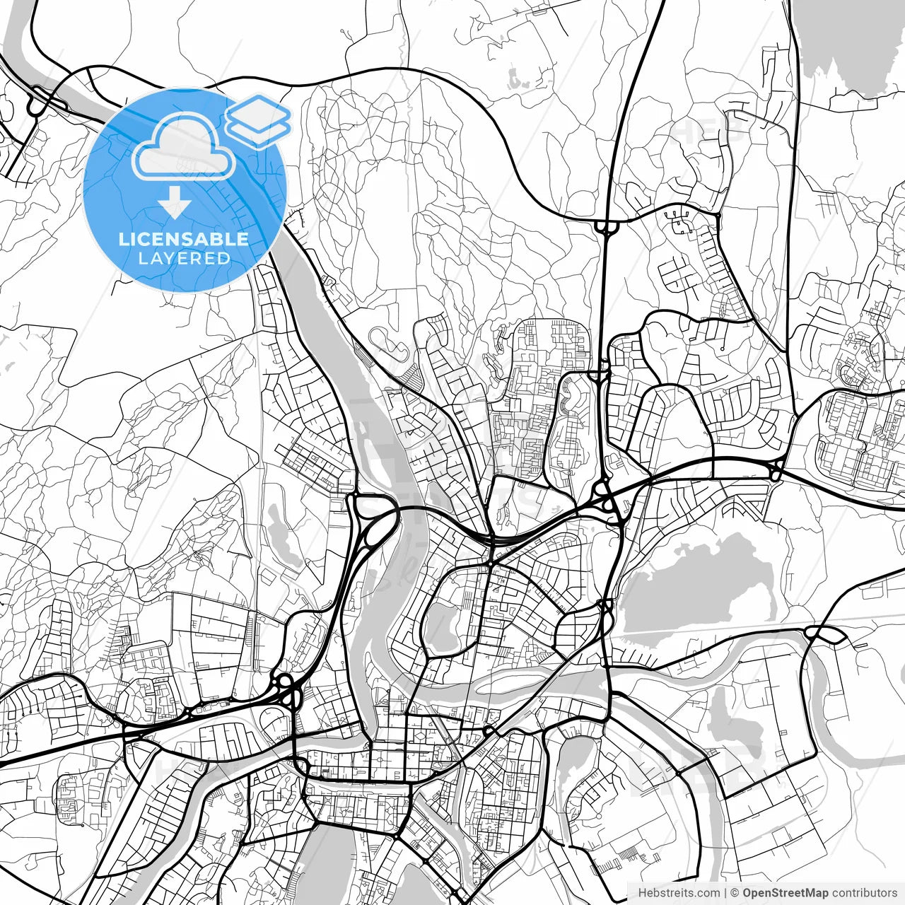 Layered Pdf Map Of Karlstad, Sweden – HEBSTREITS