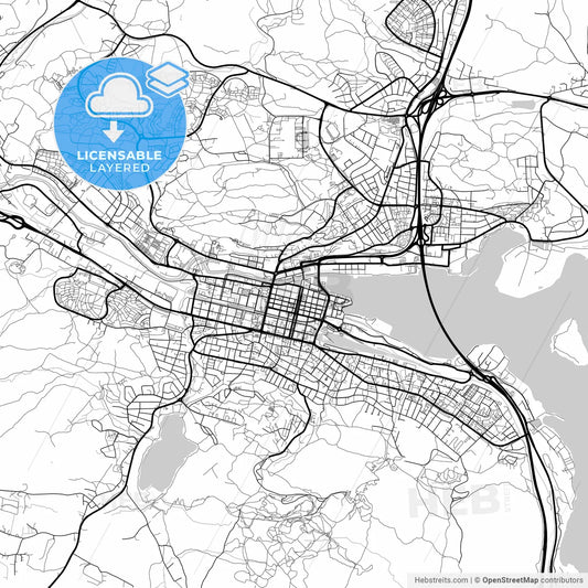 Layered PDF map of Sundsvall, Sweden