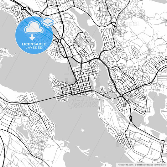 Layered PDF map of Luleå, Sweden