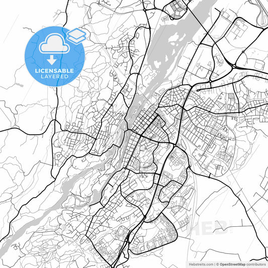 Layered PDF map of Trollhättan, Sweden