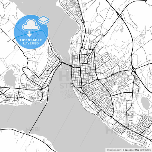 Layered PDF map of Östersund, Sweden