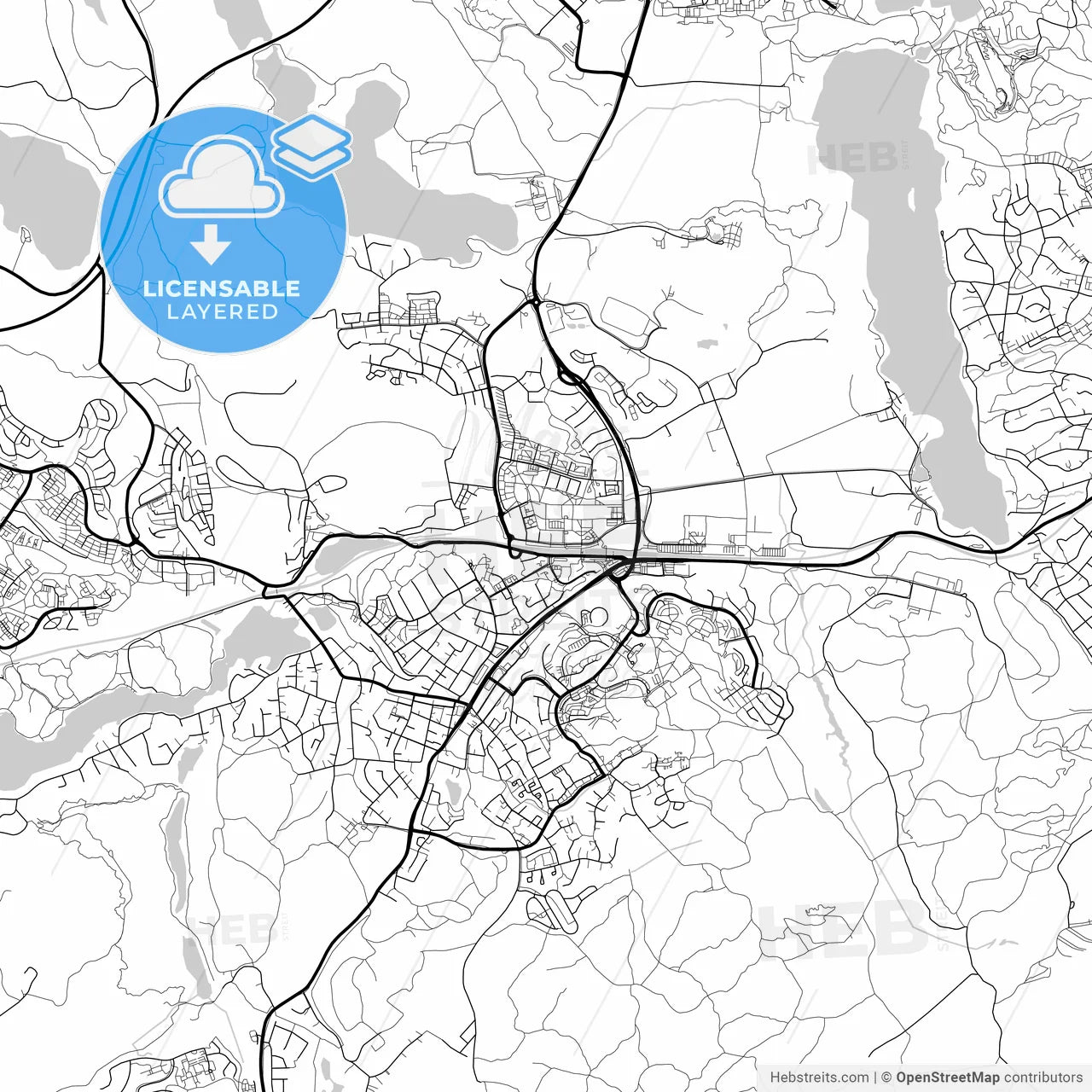 Layered PDF map of Tumba, Sweden