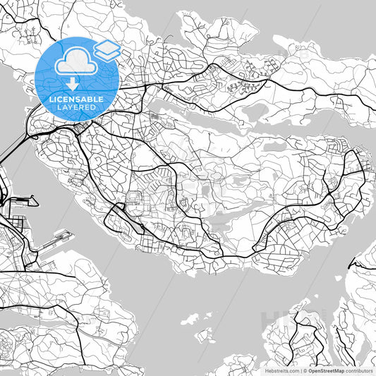 Layered PDF map of Lidingö, Sweden