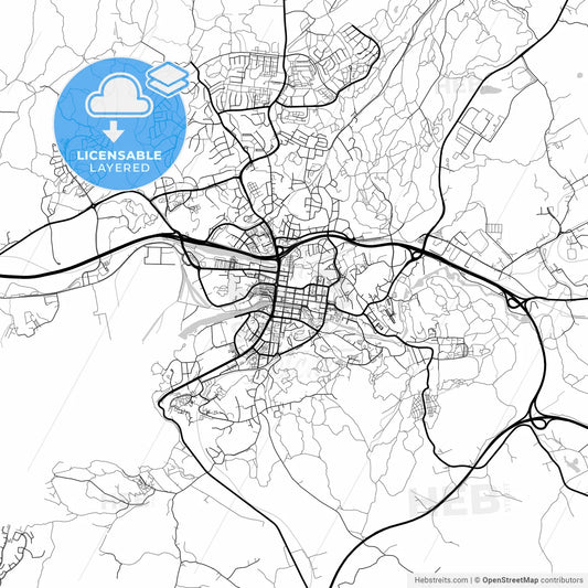 Layered PDF map of Uddevalla, Sweden