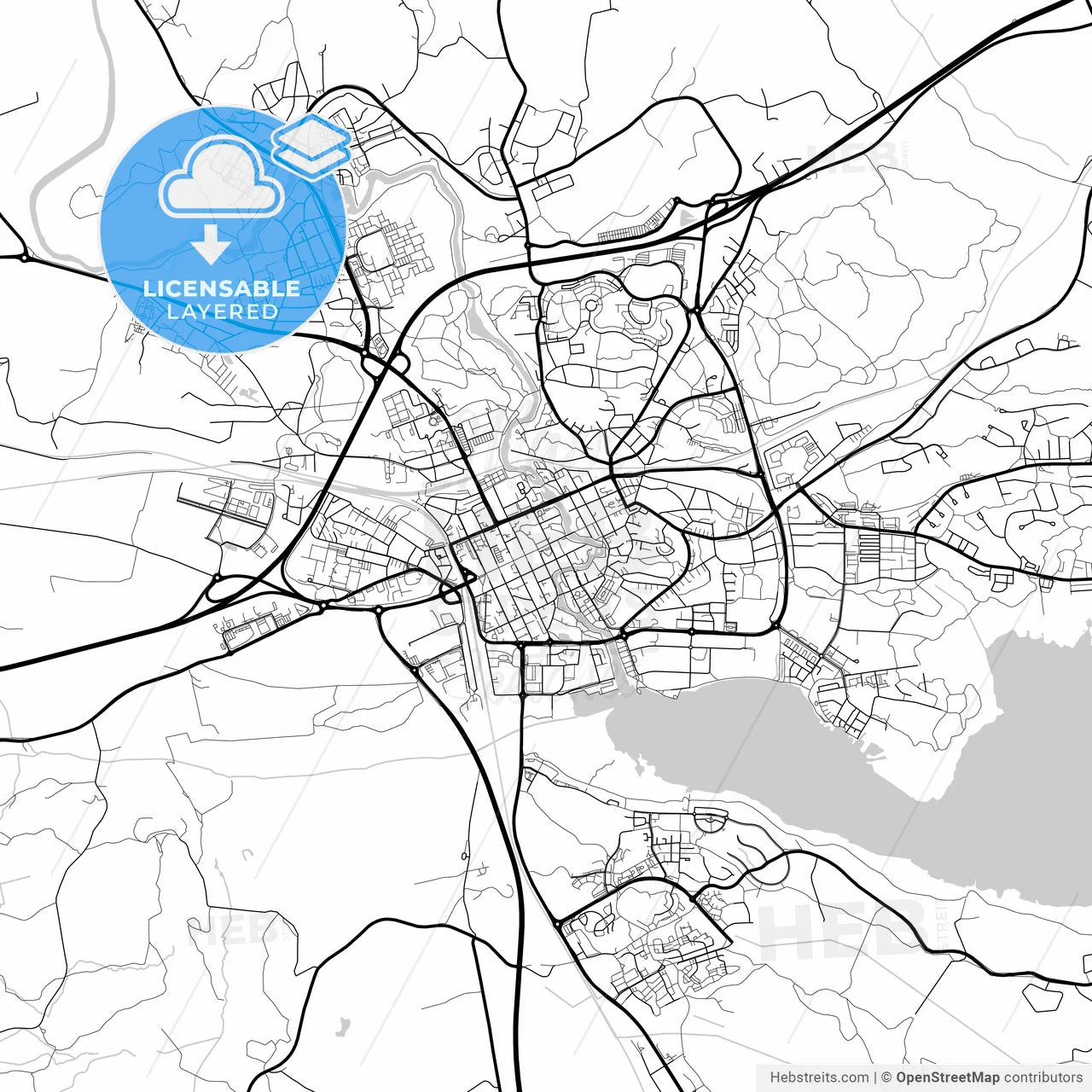 Layered PDF map of Nyköping, Sweden