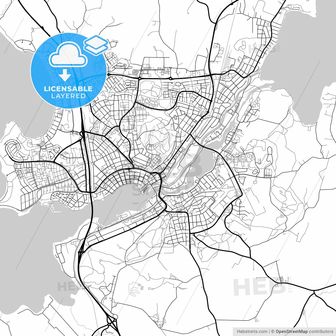 Layered PDF map of Motala, Sweden