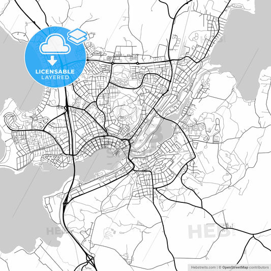 Layered PDF map of Motala, Sweden