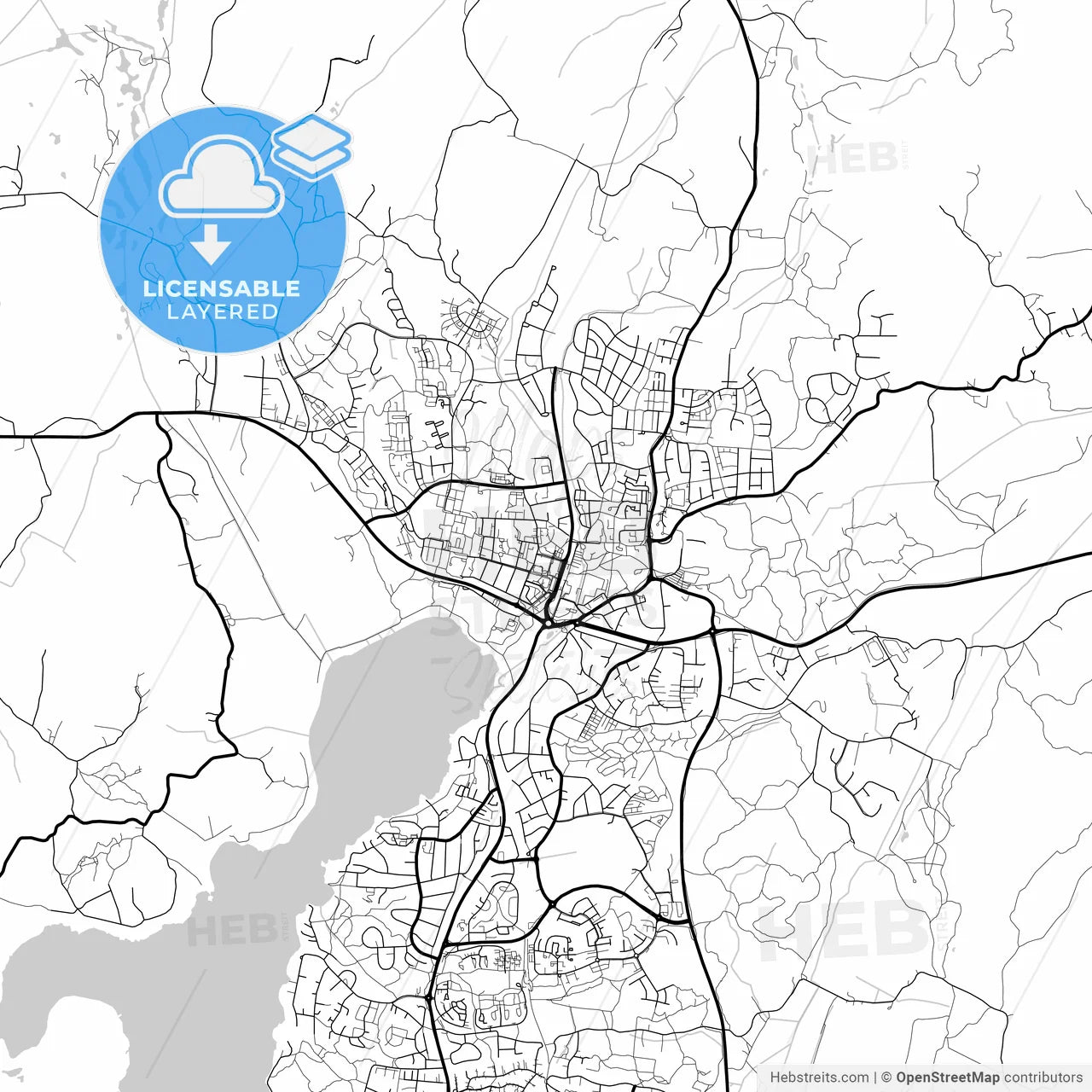 Layered PDF map of Vallentuna, Sweden