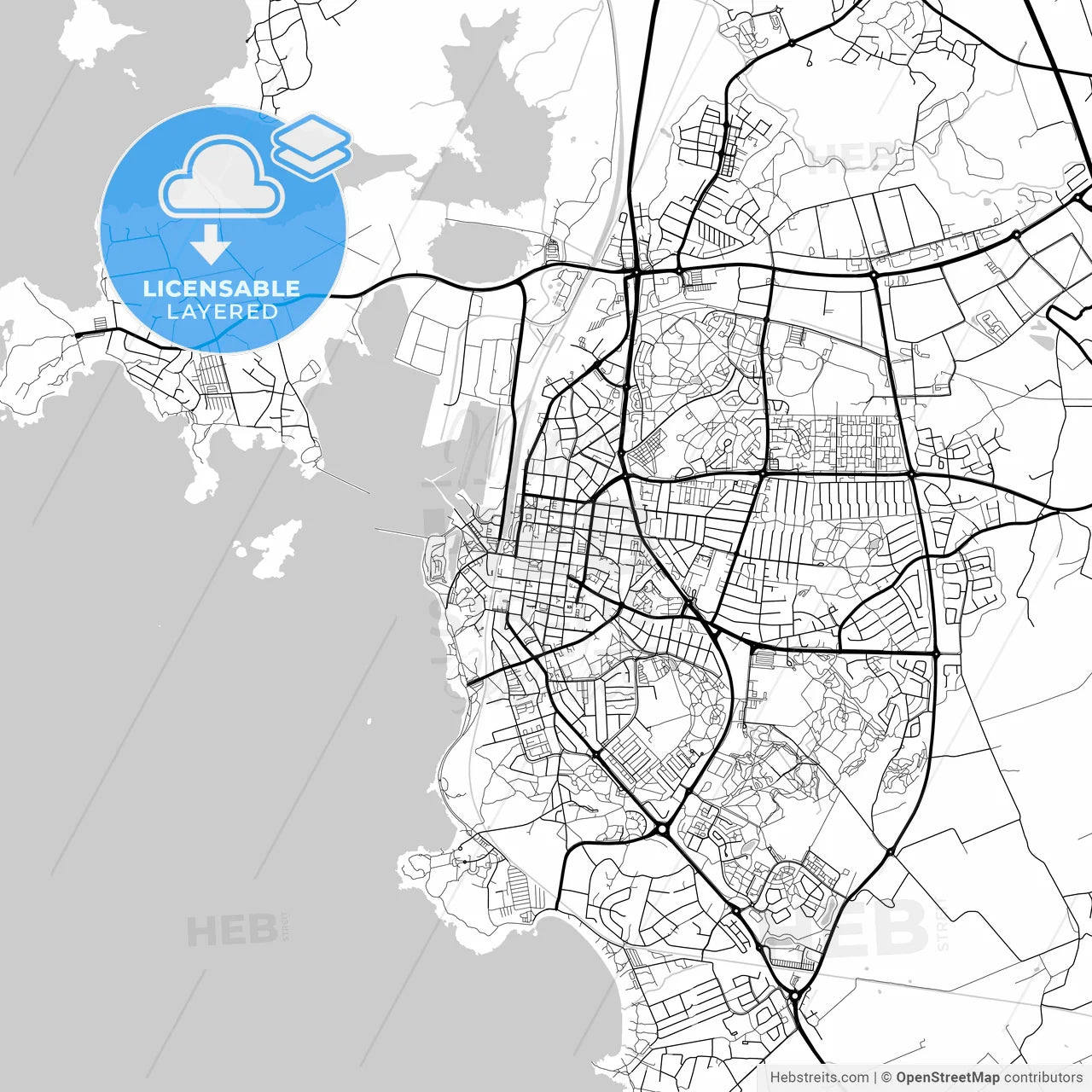Layered PDF map of Varberg, Sweden