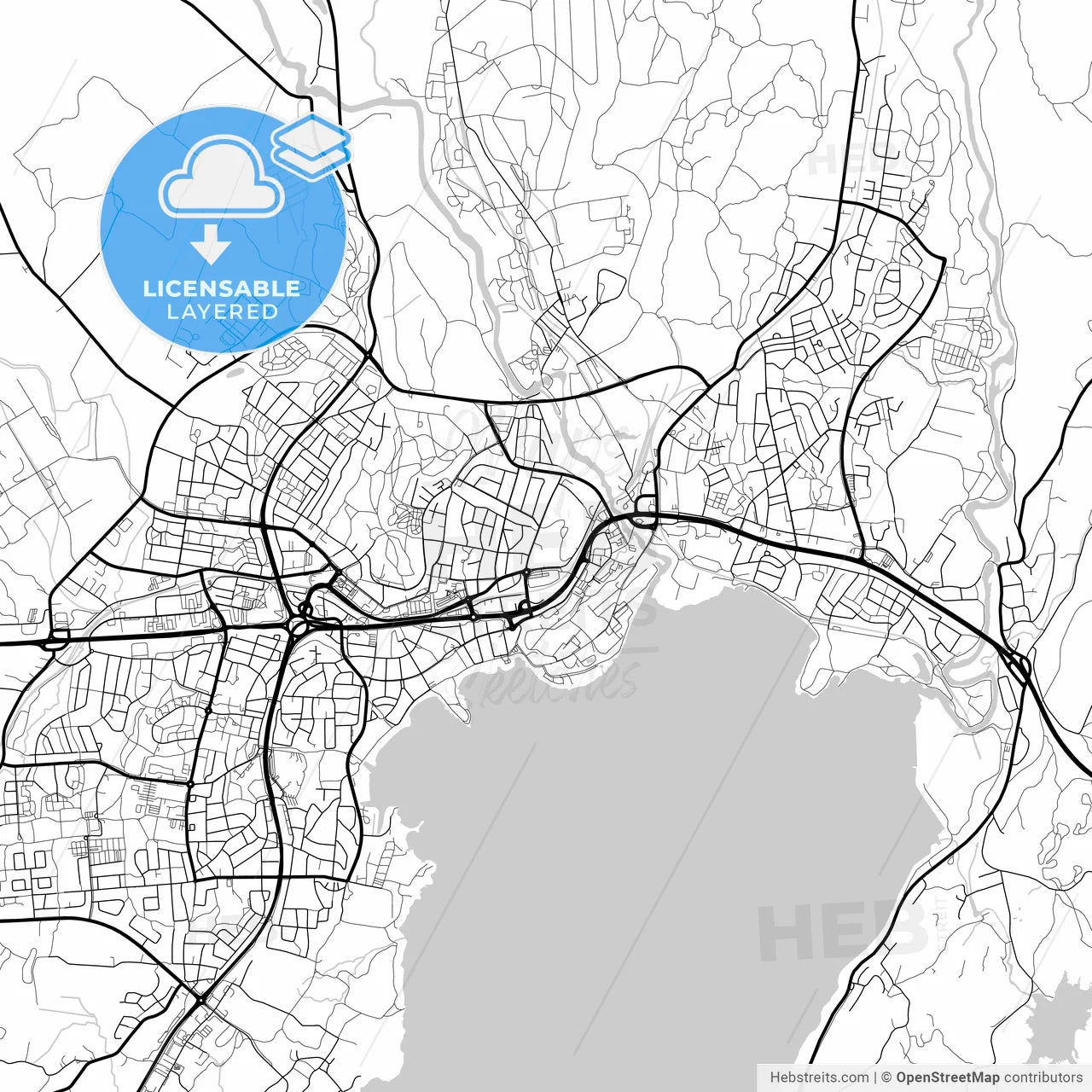 Layered PDF map of Karlskoga, Sweden