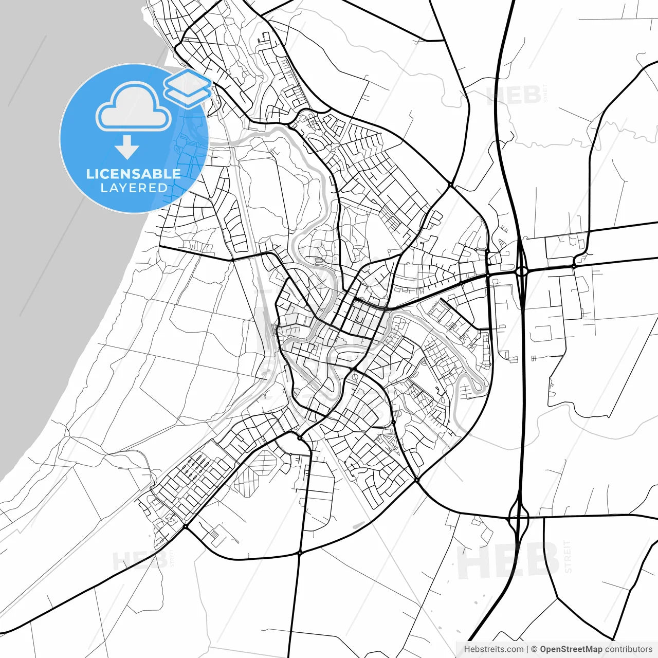 Layered PDF map of Ängelholm, Sweden