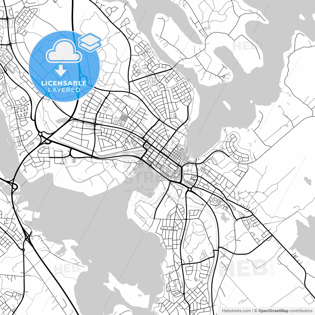 Layered PDF map of Piteå, Sweden