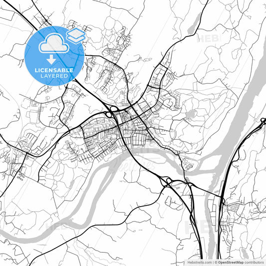 Layered PDF map of Kungälv, Sweden