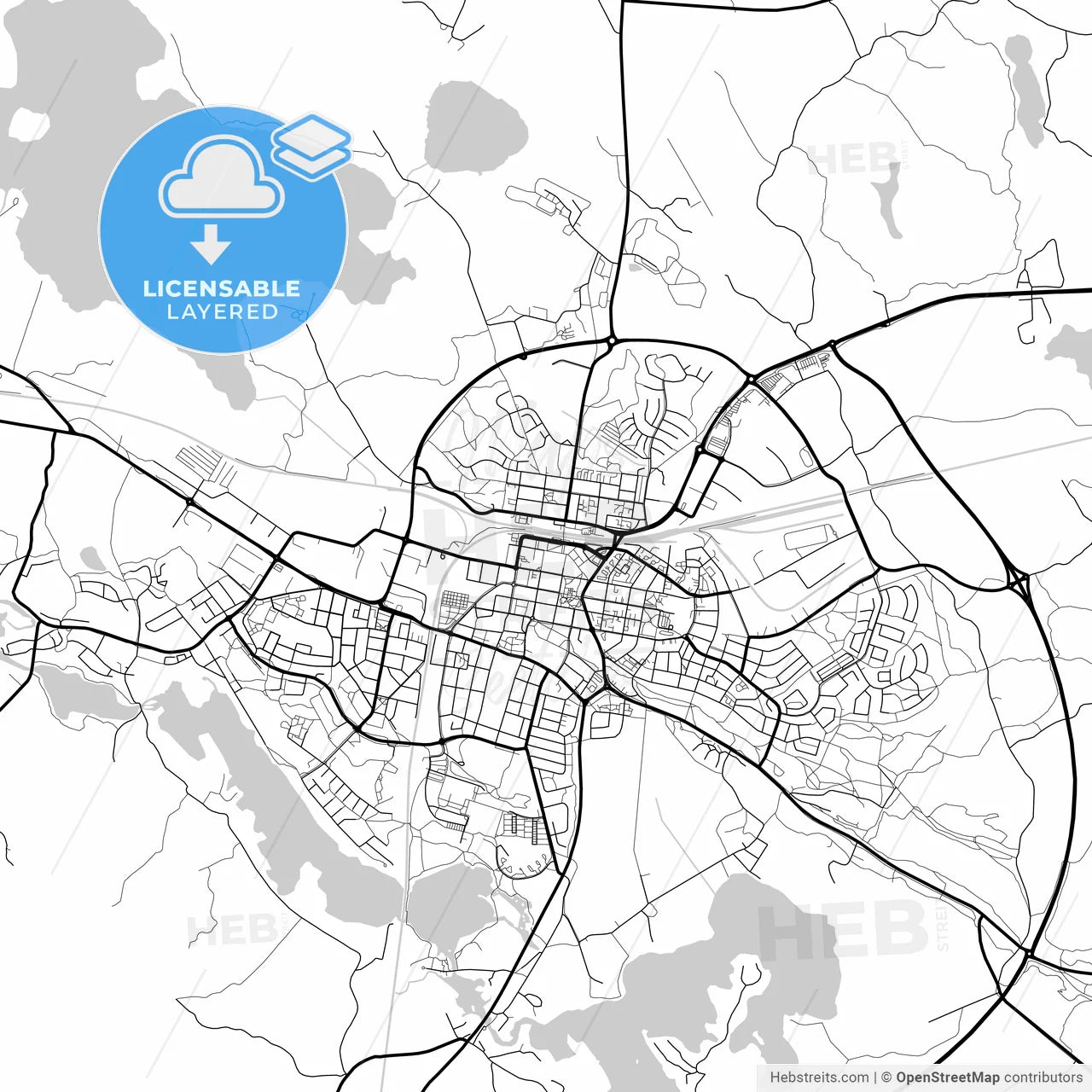 Layered PDF map of Katrineholm, Sweden