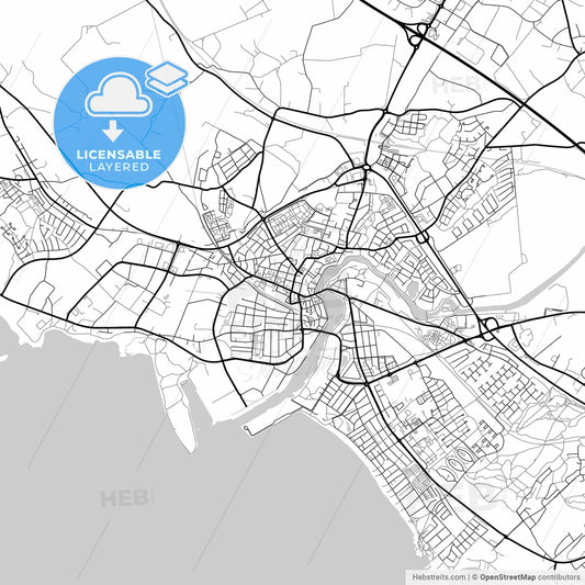 Layered PDF map of Falkenberg, Sweden