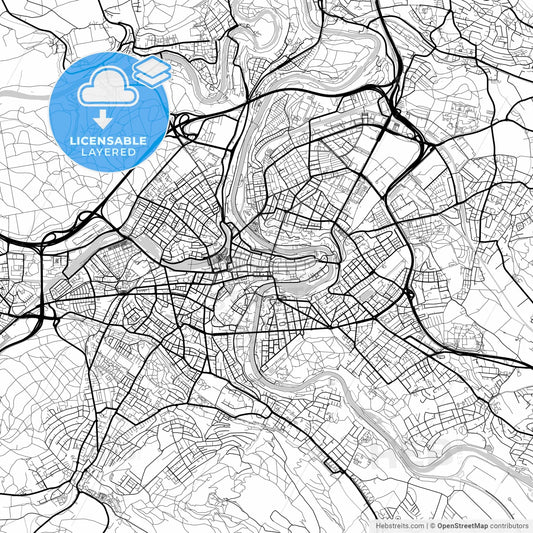 Layered PDF map of Bern, Switzerland