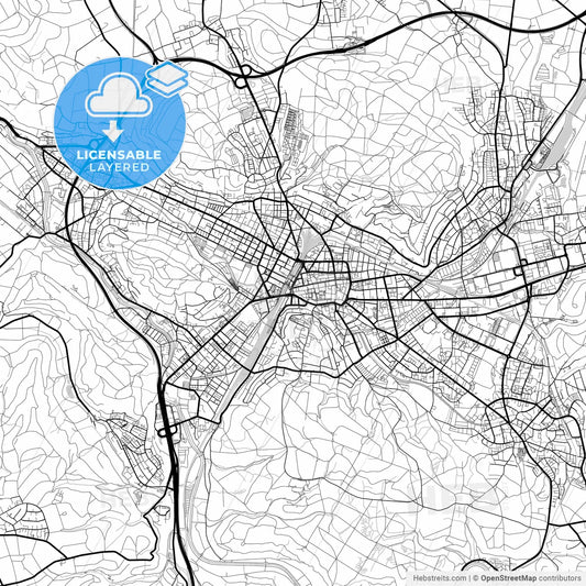 Layered PDF map of Winterthur, Switzerland