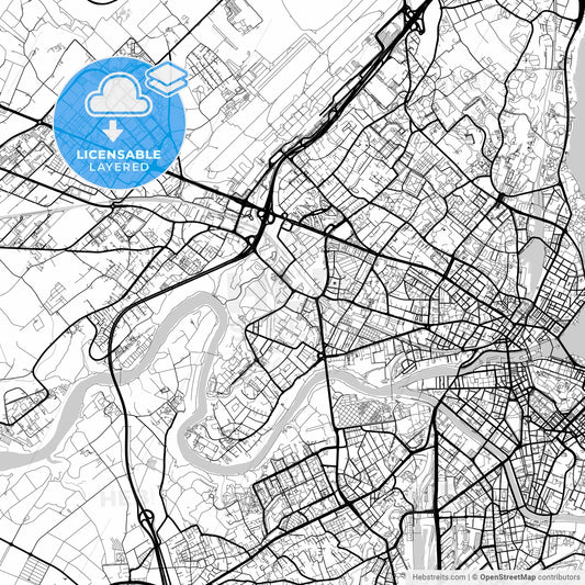 Layered PDF map of Vernier, Switzerland