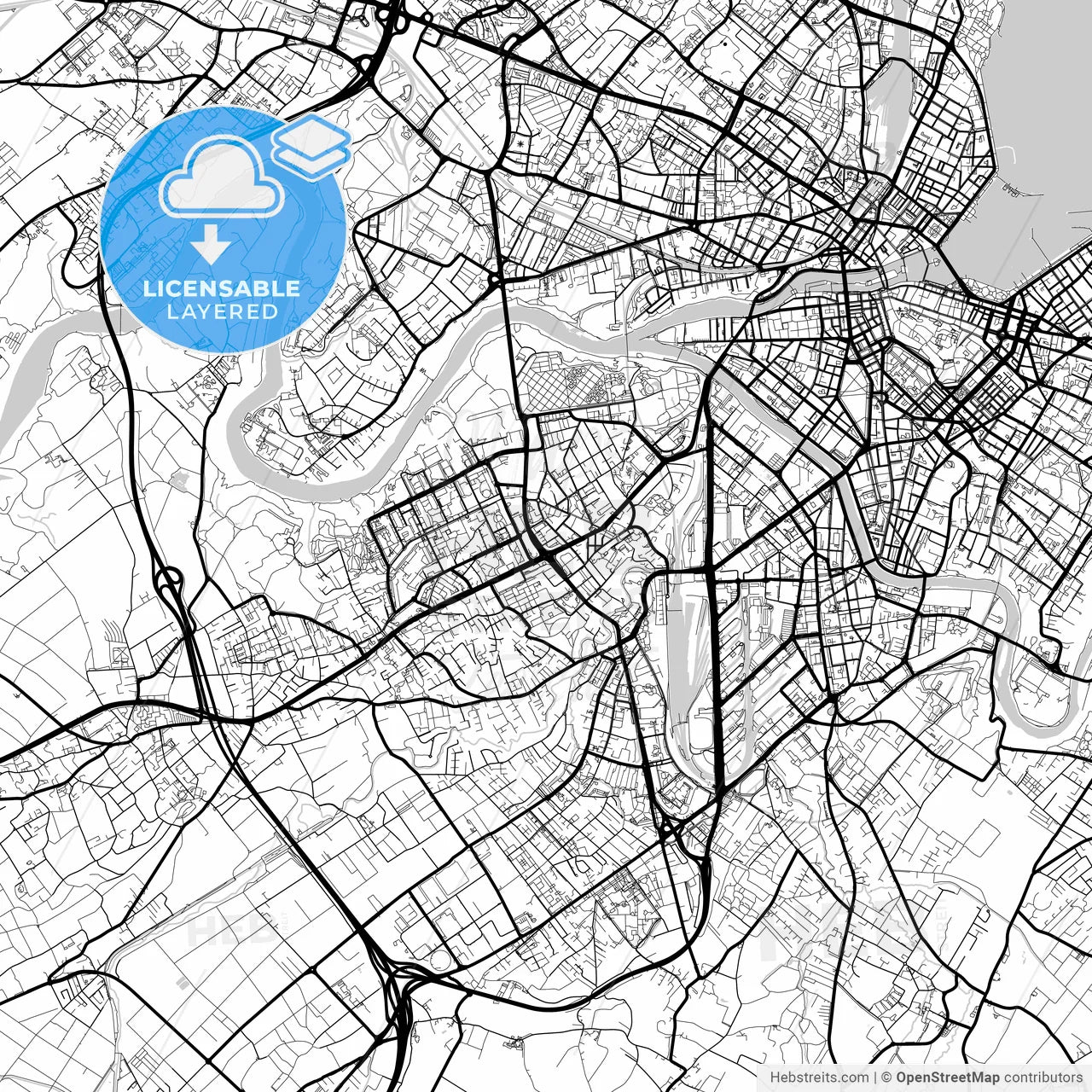 Layered PDF map of Lancy, Switzerland