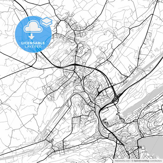 Layered PDF map of Emmen, Switzerland