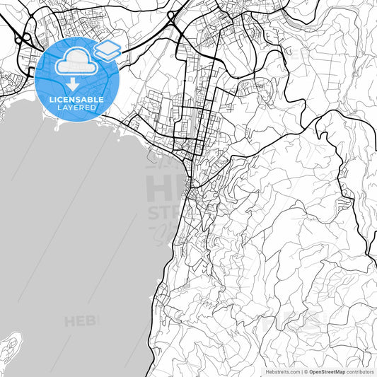 Layered PDF map of Zug, Switzerland