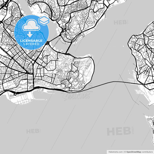 Layered PDF map of Istanbul, Istanbul, Turkey